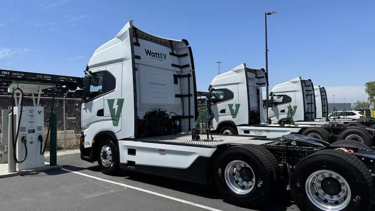 The grand opening of WattEV's public heavy duty charging depot at the Port of Long Beach, California.