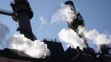 Emissions rising from the coal-fired Perry K. Generating Station in Indianapolis, Indiana.