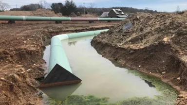 Image of pipe sitting in water in Franklin County, Virginia