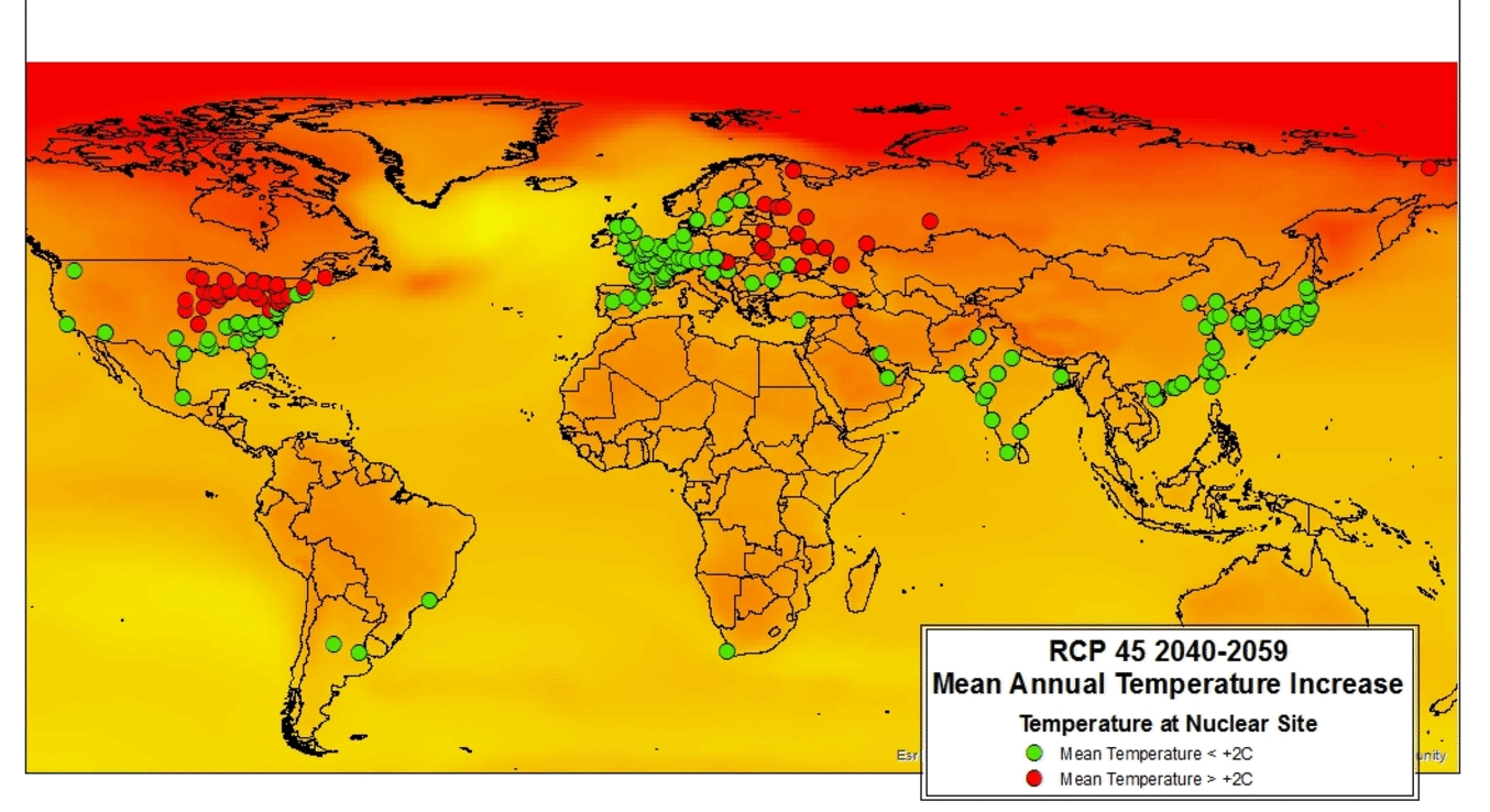 Global Nuclear Reactors above 2C by Scenario