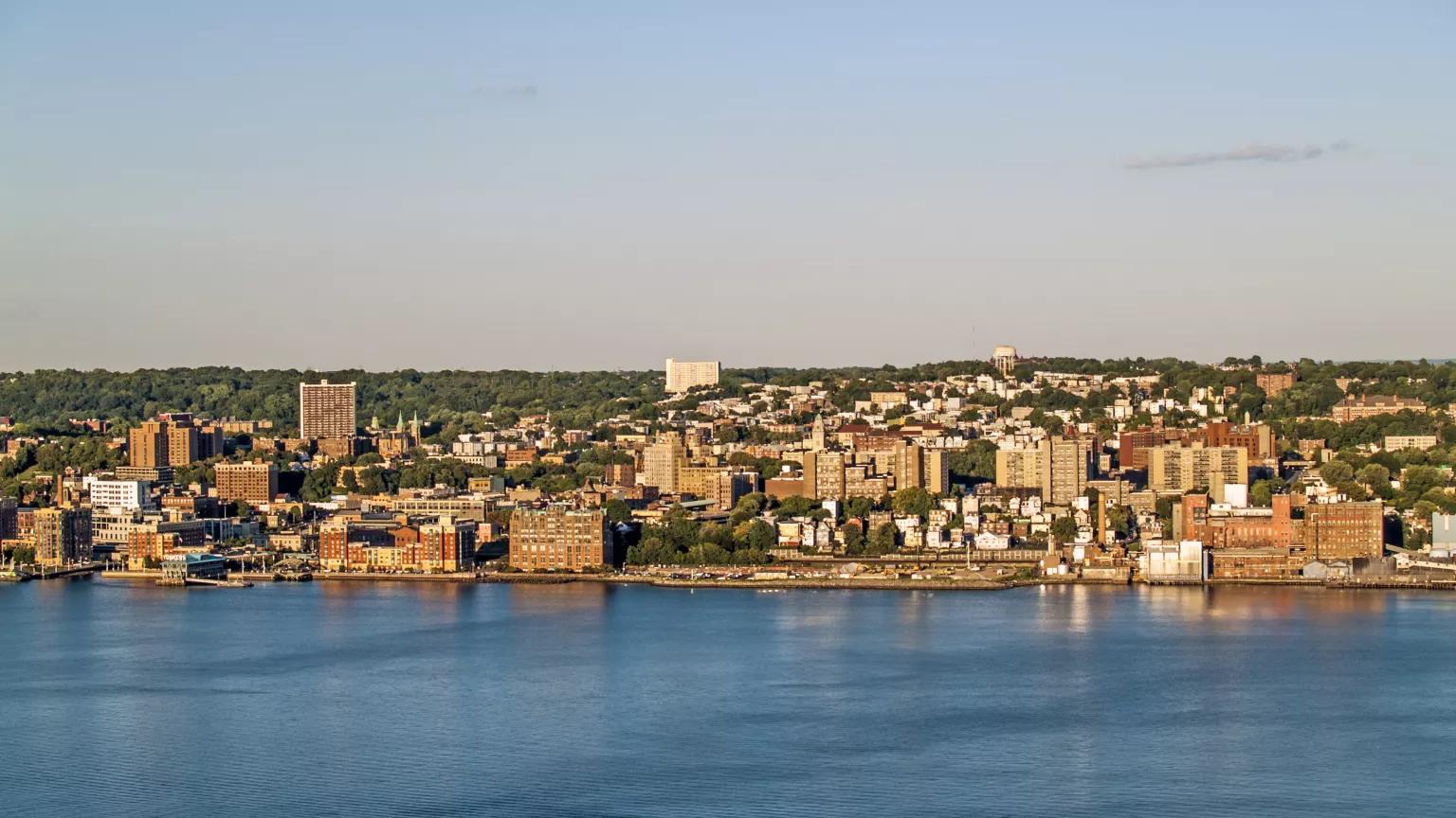 Yonkers, New York, viewed from across the Hudson River