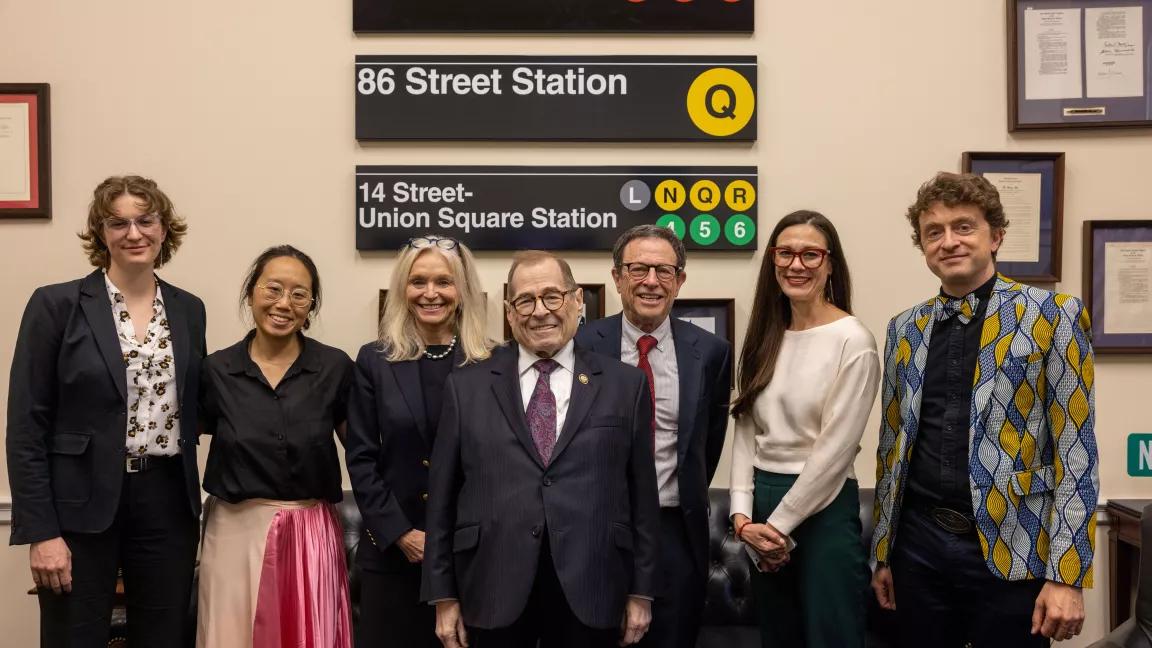 Representative for New York's 12th Congressional District Jerrold Nadler poses for a group portrait with a lobby group of Green Leaders for Change (GLC) Summit attendees at his office in Washington, DC, on May 7, 2025. 

For lobby day, participants are separated into groups paired with an NRDC staffer and then guided to numerous meetings with US Representatives and/or staffers Capitol Hill.