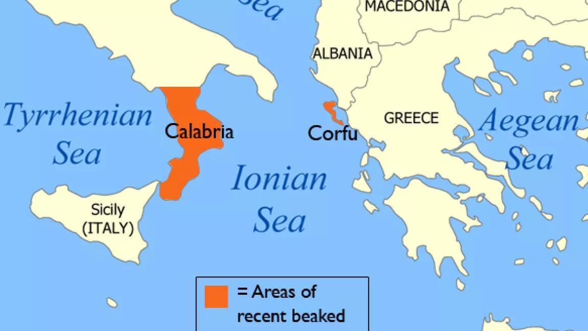 Map of the Ionian Sea area