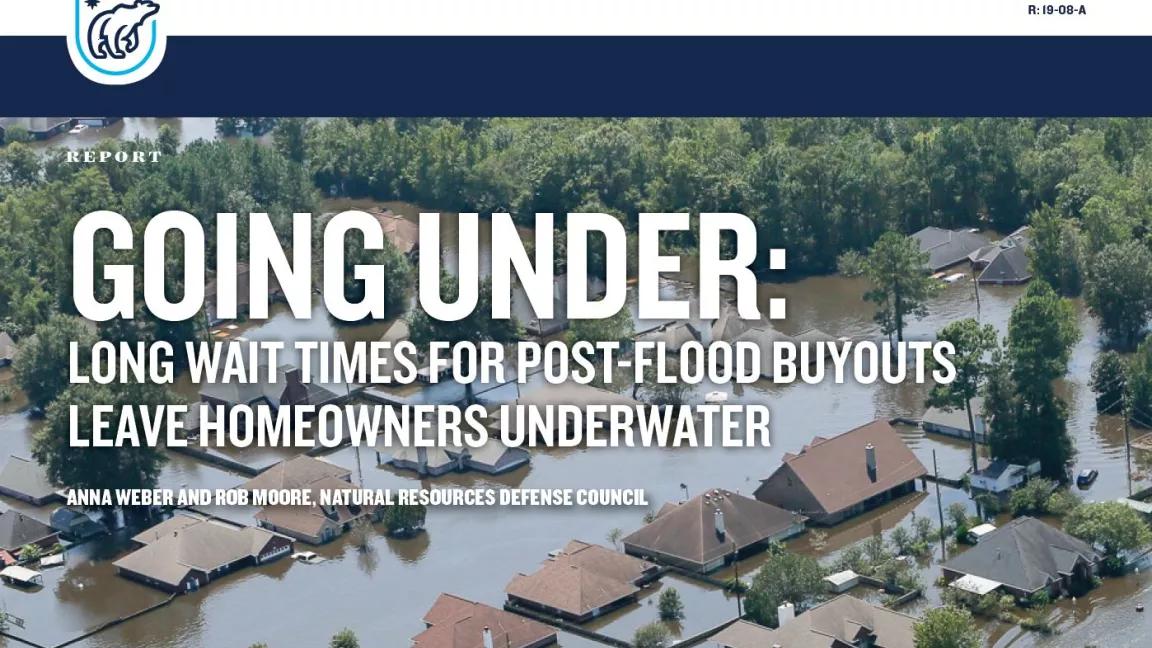 Cover of the Going Under report, which shows an image of homes in a flooded neighborhood.