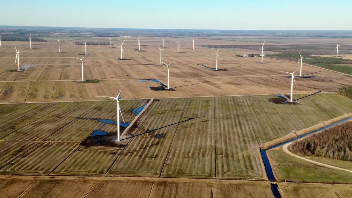 Amazon’s wind farm in eastern North Carolina