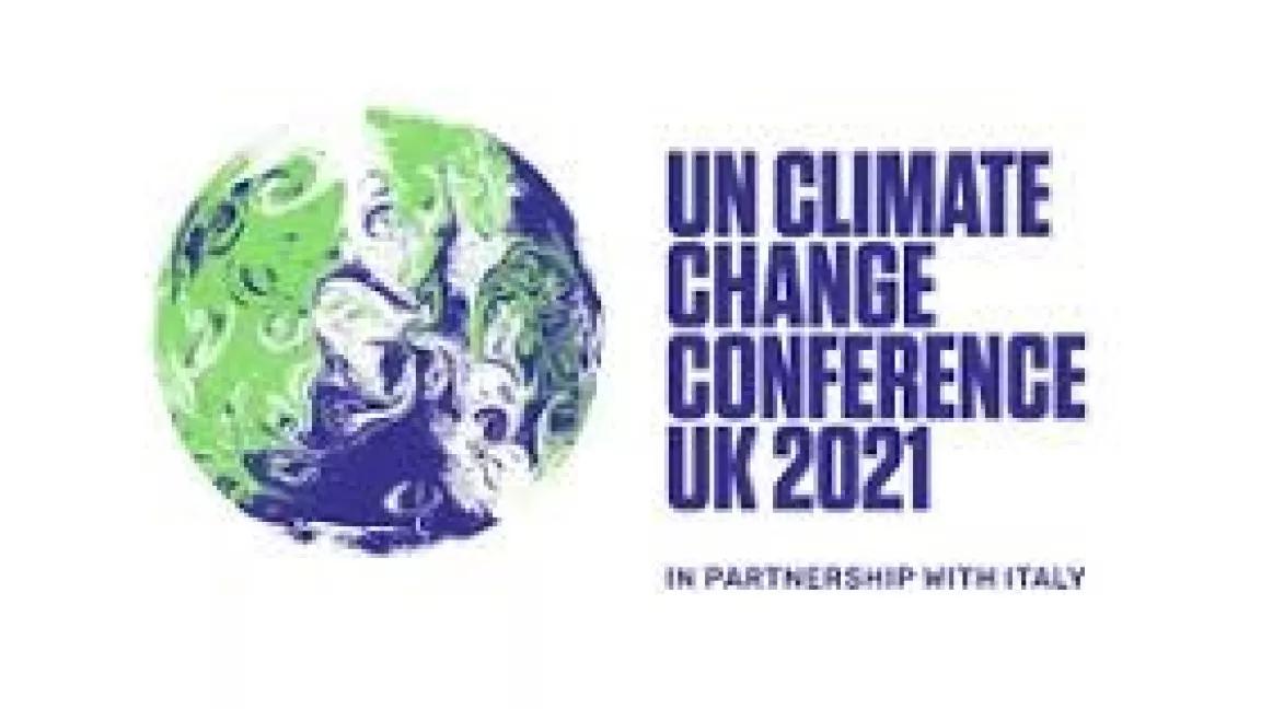 Image that says UN Climate Change Conference UK 2021 in partnership with Italy