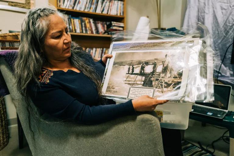A Celilo Wy'am elder remembers her family fishing at Celilo Falls