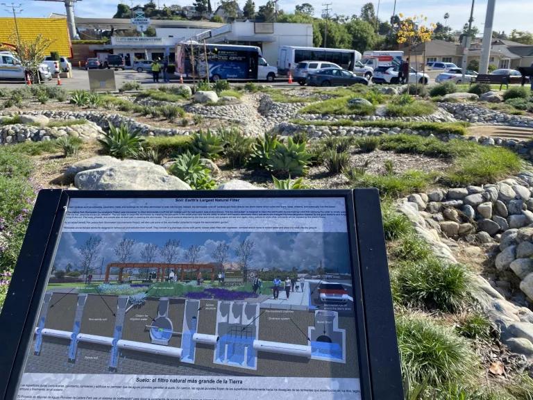 Interpretive sign at Ladera Park Stormwater Improvements Project
