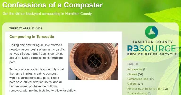 "Confessions of a Composter" blog in Hamilton County, OH