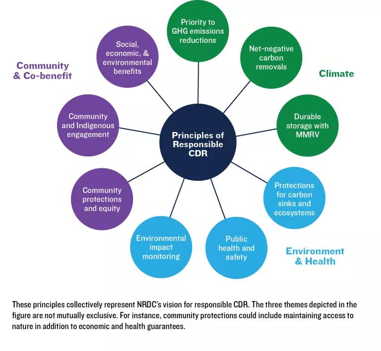 A graphic showing the principles of responsible CDR