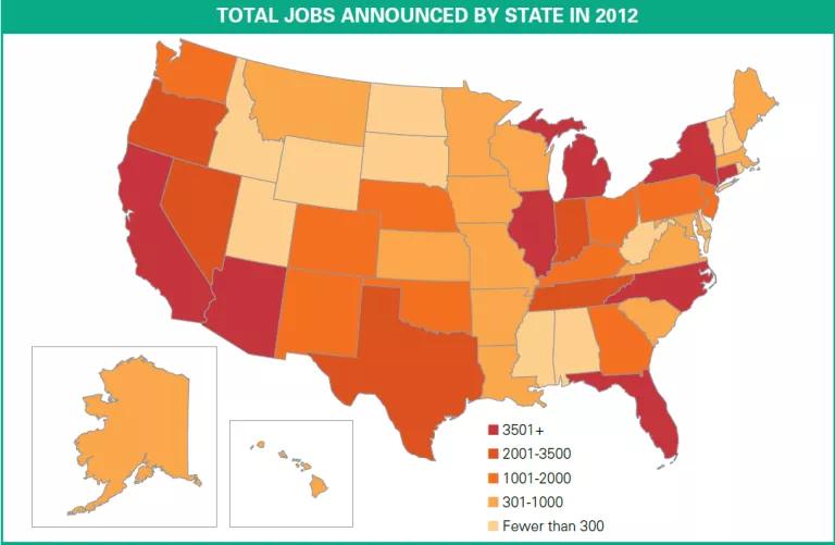Total Clean Jobs Tracked By E2 in 2012