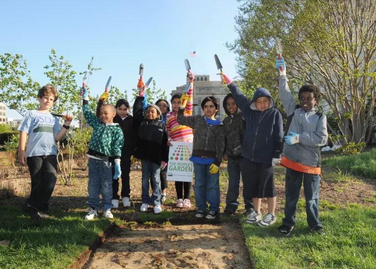 Children Volunteering at USDA's People's Garden