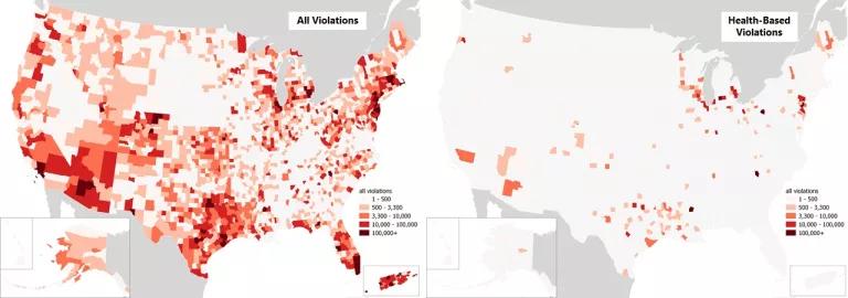 Populations served by drinking water systems with Lead and Copper Rule violations