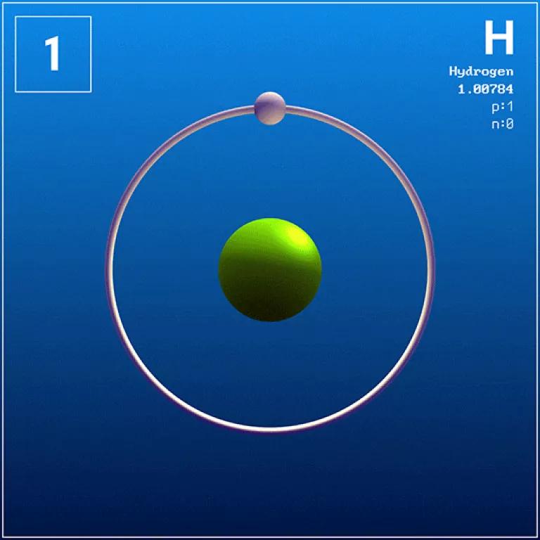 An ilustration of a hydrogen atom