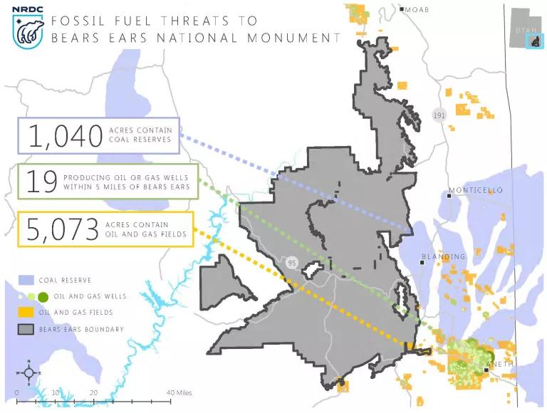 A map of fossil fuels in and around Bears Ears National Monument