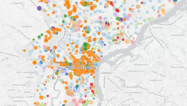 Map of buildings benchmarked in Philly