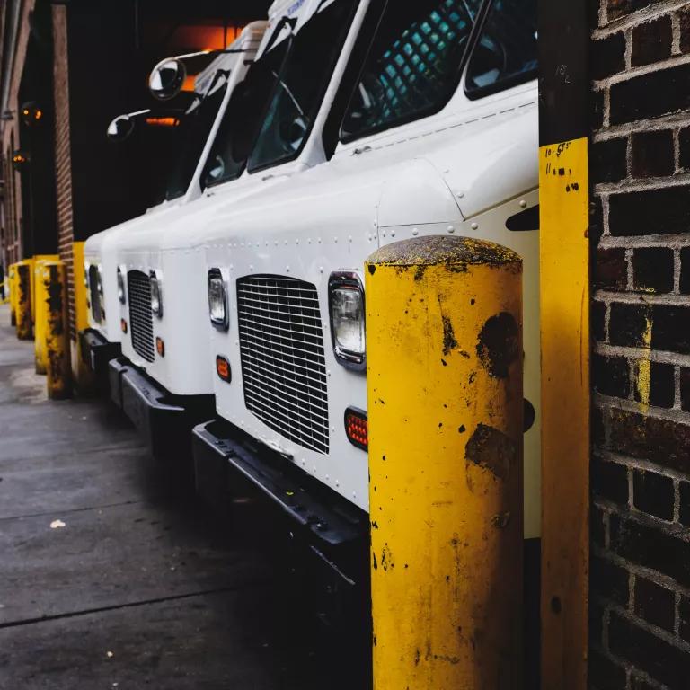 Parked Mail Trucks