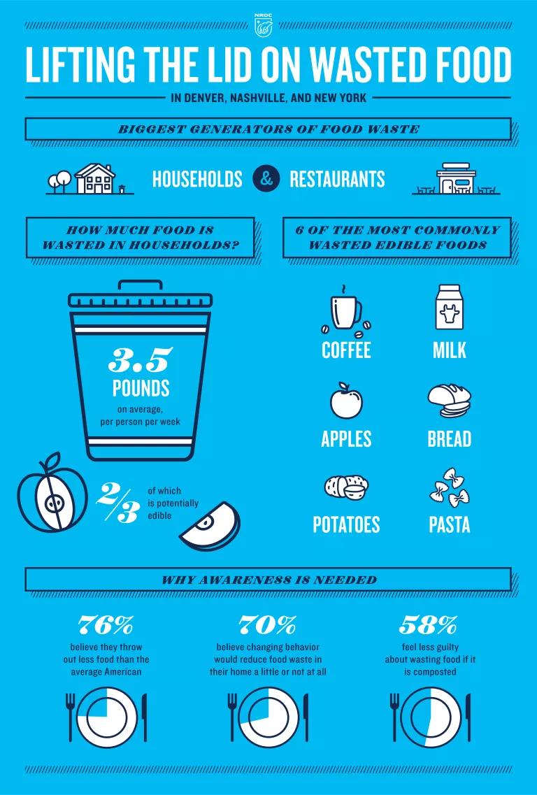 An inforgraphic titled "Lifting the Lid on Wasted Food"