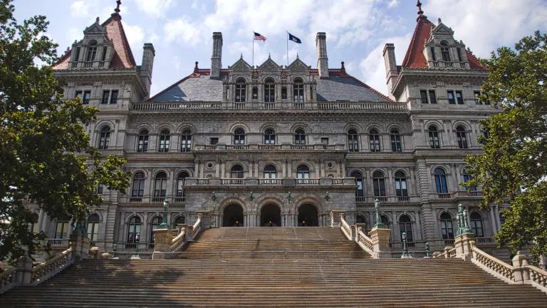 The New York State Capitol building in Albany, New York.