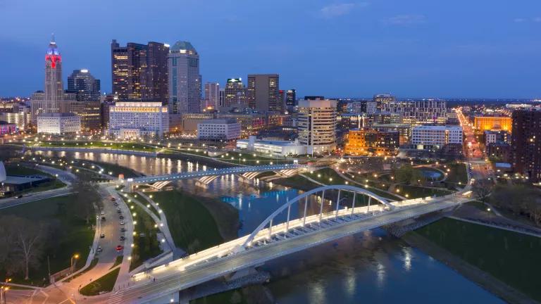 The skyline of Columbus, Ohio.