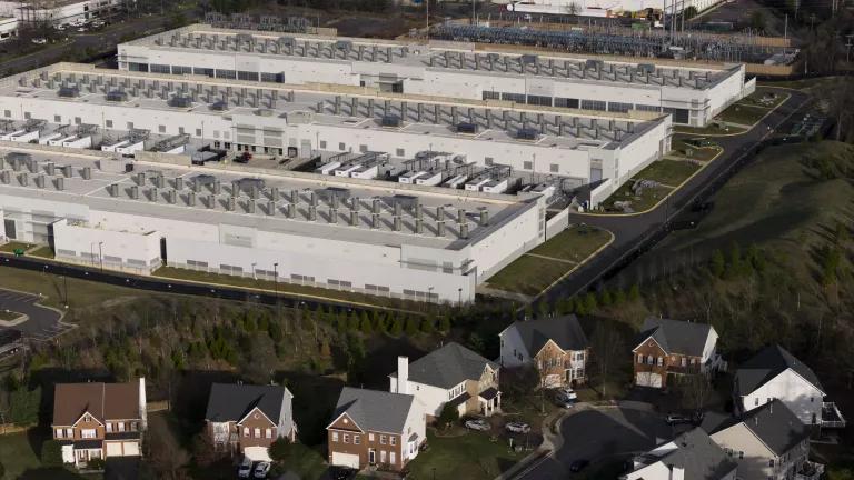 An Amazon data center in Sterling, Virginia, on March 14, 2026. 

Data centers require large amounts of natural resources, including water, to run. Northern Virginia has the largest concentration of data centers in the world, managing roughly 70% of global internet traffic.