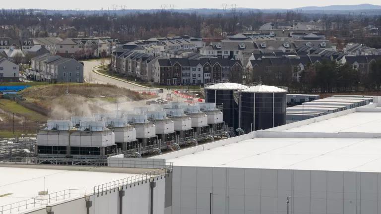 Google's ARA1A data center located beside a residential neighborhood in Sterling, Virginia, on March 15, 2026. 

Data centers require large amounts of natural resources, including water, to run. Northern Virginia has the largest concentration of data centers in the world, managing roughly 70% of global internet traffic.