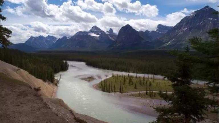 Athabasca River new its headwaters.