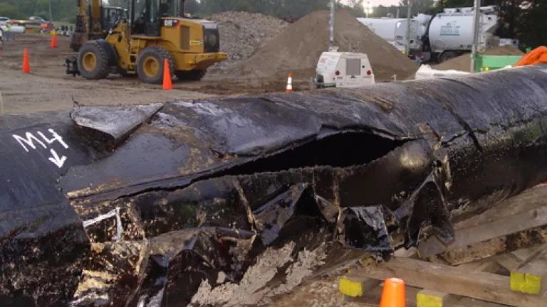 Section of pipe from Kalamazoo spill c National Transportation Safety Board.jpg
