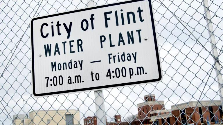 Flint water plant sign