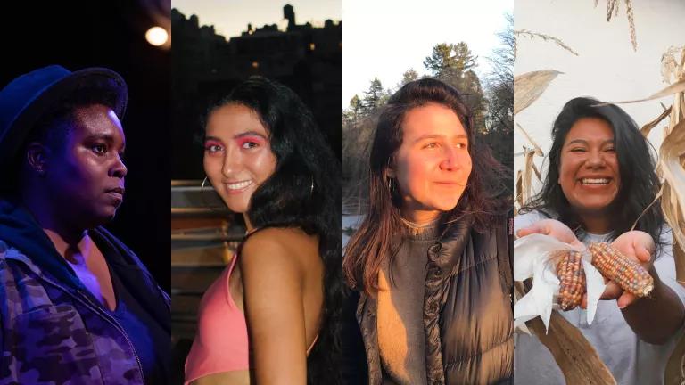 Four women in separate portraits