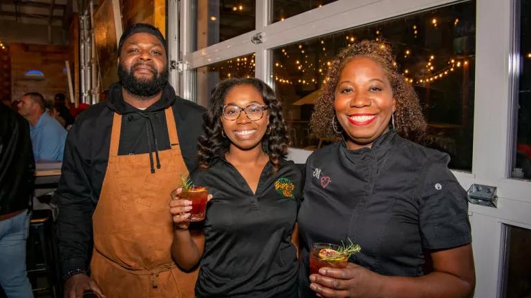 chefs and guests enjoy a signature cocktail at Reharvest Memphis