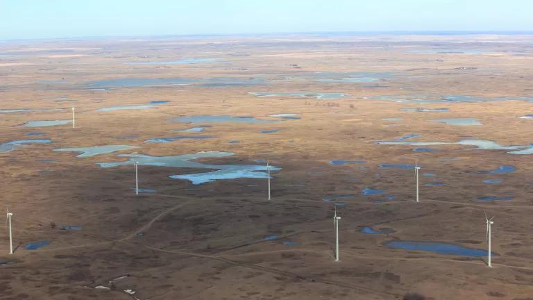 Landscape View of WInd Turbines at Tatanka Wind Farm North Dakota