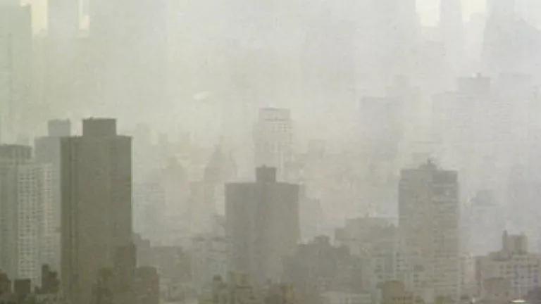 New York City veiled in smog in 1973