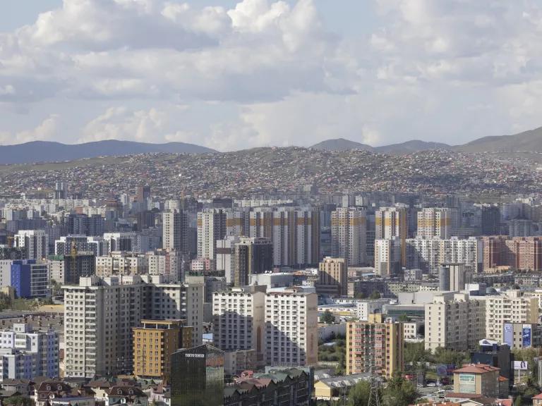 Ulaanbaatar, the capital and largest city of Mongolia. 

Almost half of Mongolia's population lives in Ulaanbaatar and it is the country's cultural, industrial, and financial center. Ulaanbaatar experiences some of the highest levels of air pollution globally.