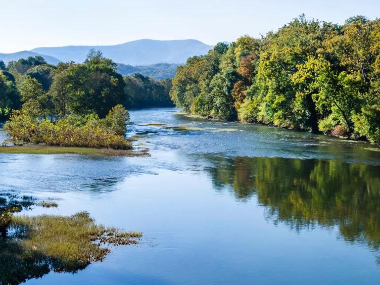 The Greenbrier River in southeastern West Virginia flows through the Appalachian Mountains from Durbin to its confluence with the New River at Hinton.