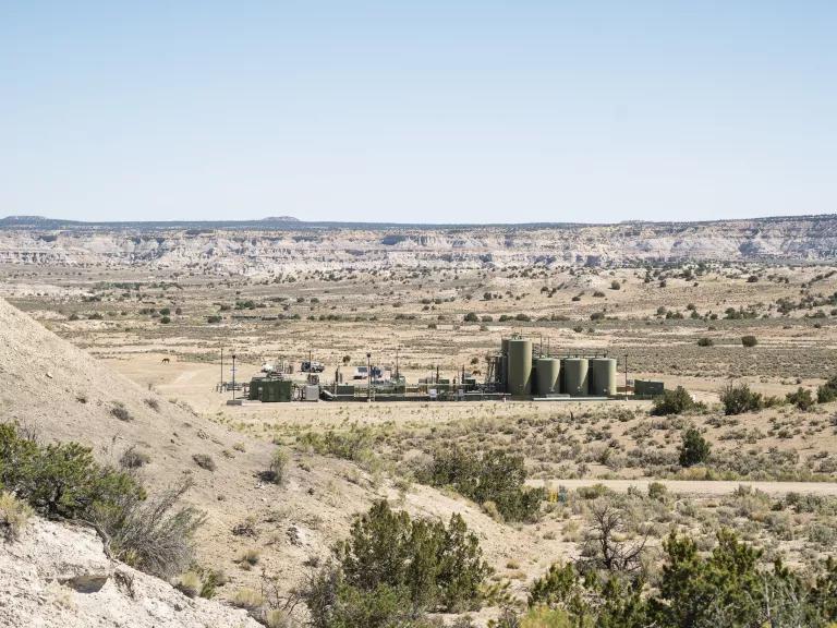 An oil and gas rig project near Turtle Mountain in New Mexico.