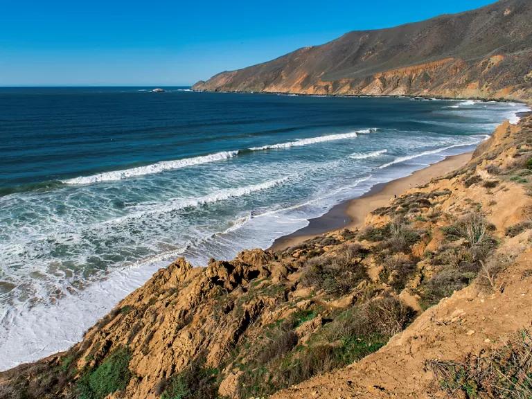 View of Point Sal and Lion's Rock from Point Sal State Beach, California.