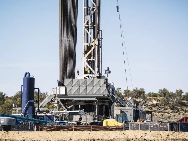 A drilling site in Counselor, an unincorporated Navajo community in Sandoval County, New Mexico, located near the edge of the 10-mile protected buffer zone surrounding Chaco Culture National Historical Park, on May 26, 2026.