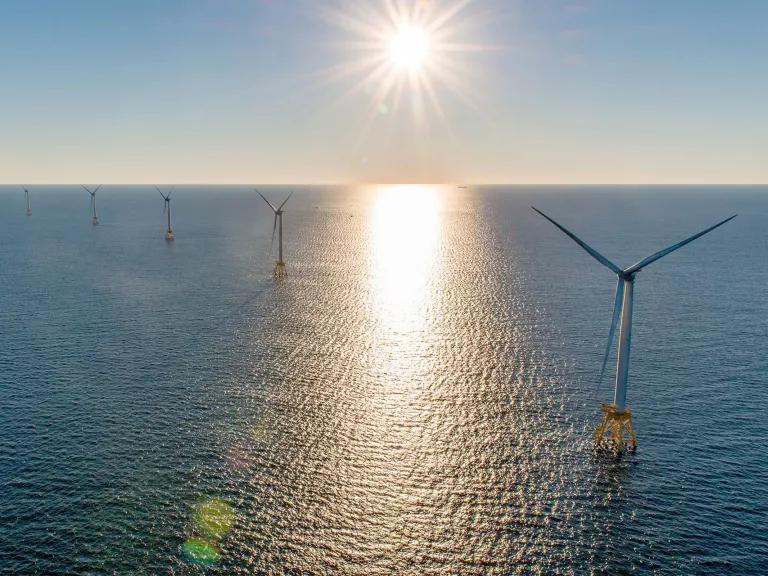Wind turbines in the ocean