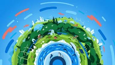 An illustration of a utopian earth