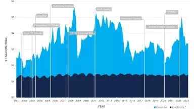 Electricity and gasoline prices for early 2023