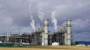 Emissions rising from the gas-fired Chehalis power plant in Washington