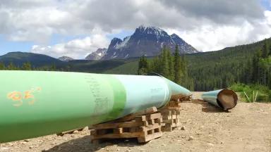Pipeline under construction in Alberta, Canada
