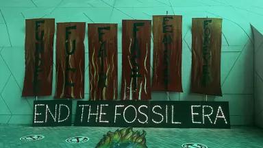End Fossil Fuel Era Display at COP28