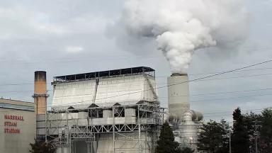 Emissions rising from the coal-fired and gas-fired Marshall Steam Station in North Carolina