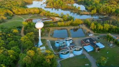 A wastewater treatment plant