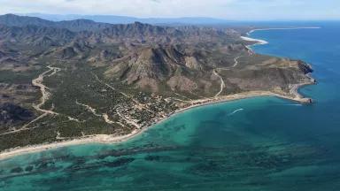 The coastline of Cabo Pulmo on the Gulf of California, Baja California Sur, Mexico.