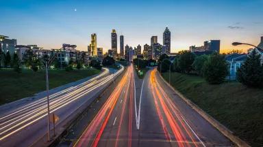 Highways leading to downtown Atlanta, Georgia.