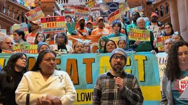 Advocates and hundreds of New Yorkers traveled to Albany, New York, on February 4, 2025 to urge the Assembly to pass the NY Home Energy Affordable Transition (NY HEAT) Act, legislation that will address the energy affordability and climate crises and save families hundreds on their energy bills.