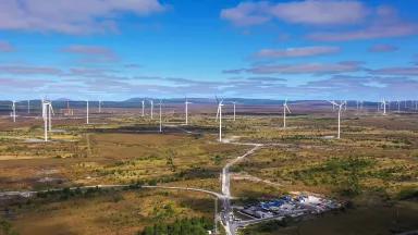 Turbines on a large-scale wind farm in Peru.